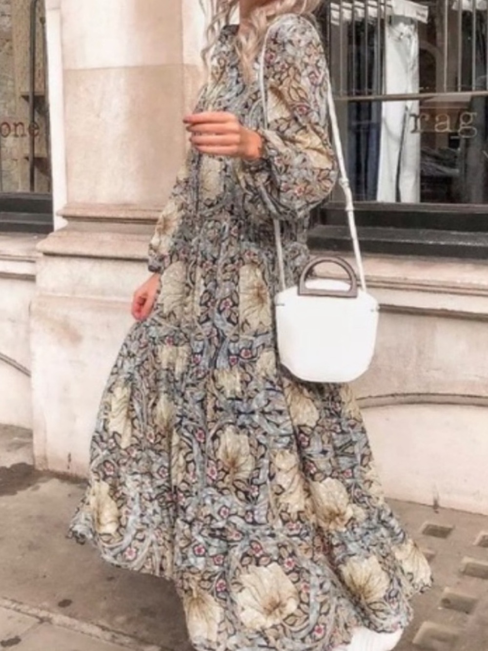 Morris & Co x H&M Sheer Bohemian Flowy Tiered Midi Dress Sz 8/Medium - Picture 8 of 10